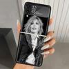 Mylene Farmer Hard PC Phone Case For Samsung Galaxy Z Flip 7 6 5 4 3 Black ZFlip7 ZFlip6 Flip5 Flip4 Flip3 5G Print Cover