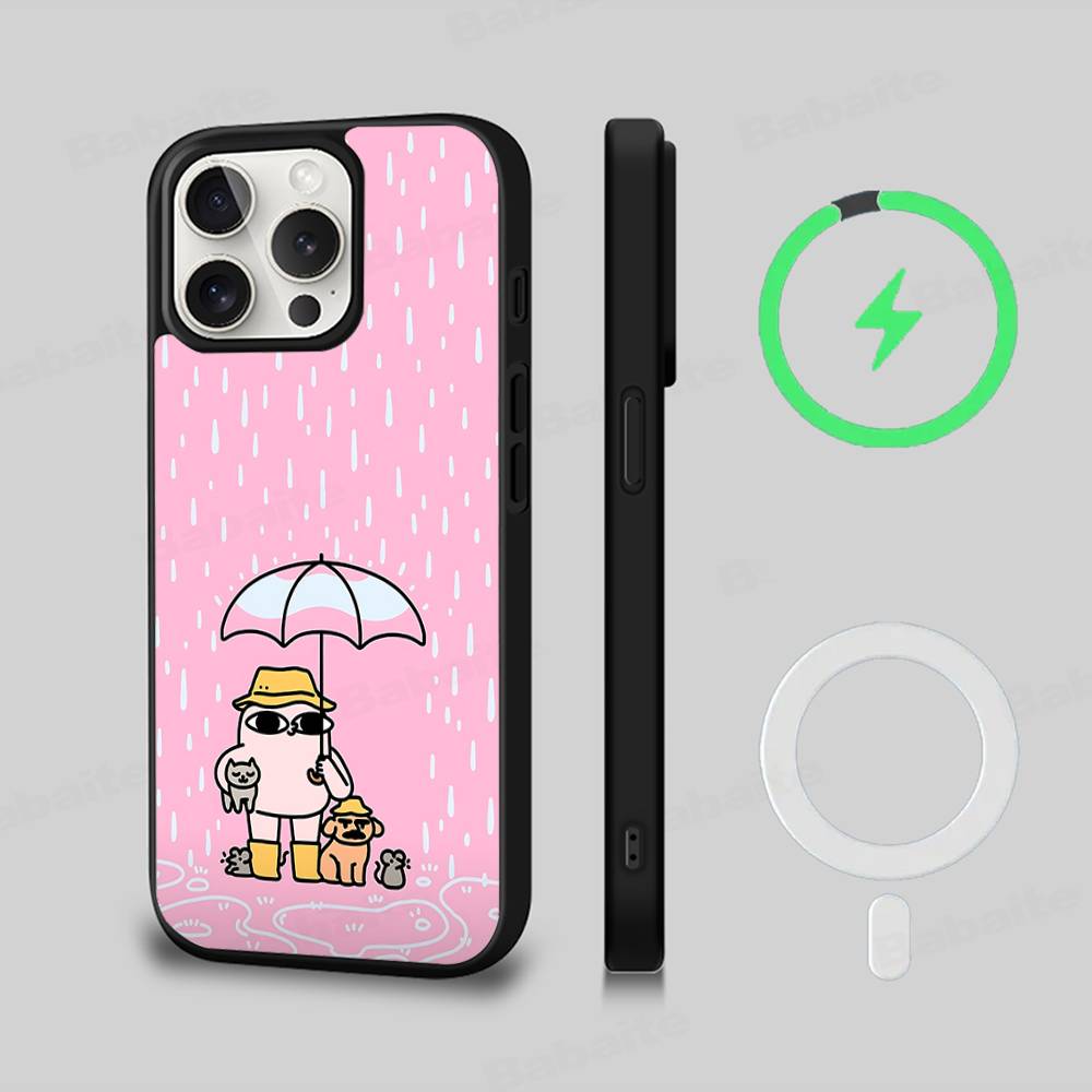 Ketnipz Cartoon Magnetic Wireless Phone Case For IPhone 17 16 15 14 13 12 11 Pro Max For Magsafe Cover