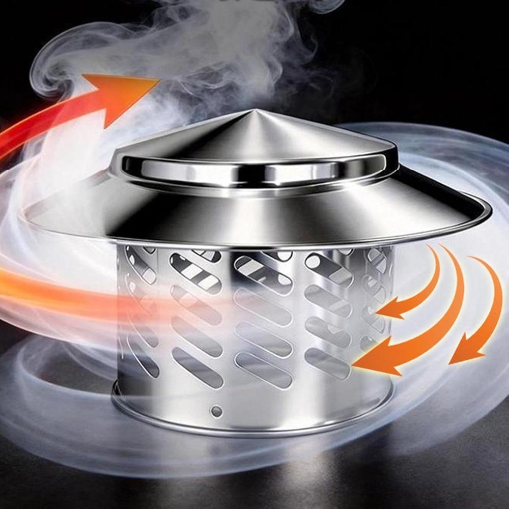 Weatherproof Rain Cover Stainless Steel Cone Top Chimney Cap Durable Chimney Cap Rain Protection