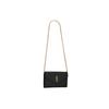 Saint Laurent Medium Matelassé Leather Wallet On Chain Nero Women Shoulder_bags Black 377828-BOW01-1000