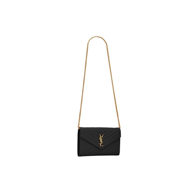 Saint Laurent Medium Matelassé Leather Wallet On Chain Nero Women Shoulder_bags Black 377828-BOW01-1000