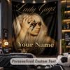 Personalisierte Wandtapisserie, Lady Gaga Individuell Bedruckter Name, Stoff-Wandkunst für Innenraum-Hintergrund