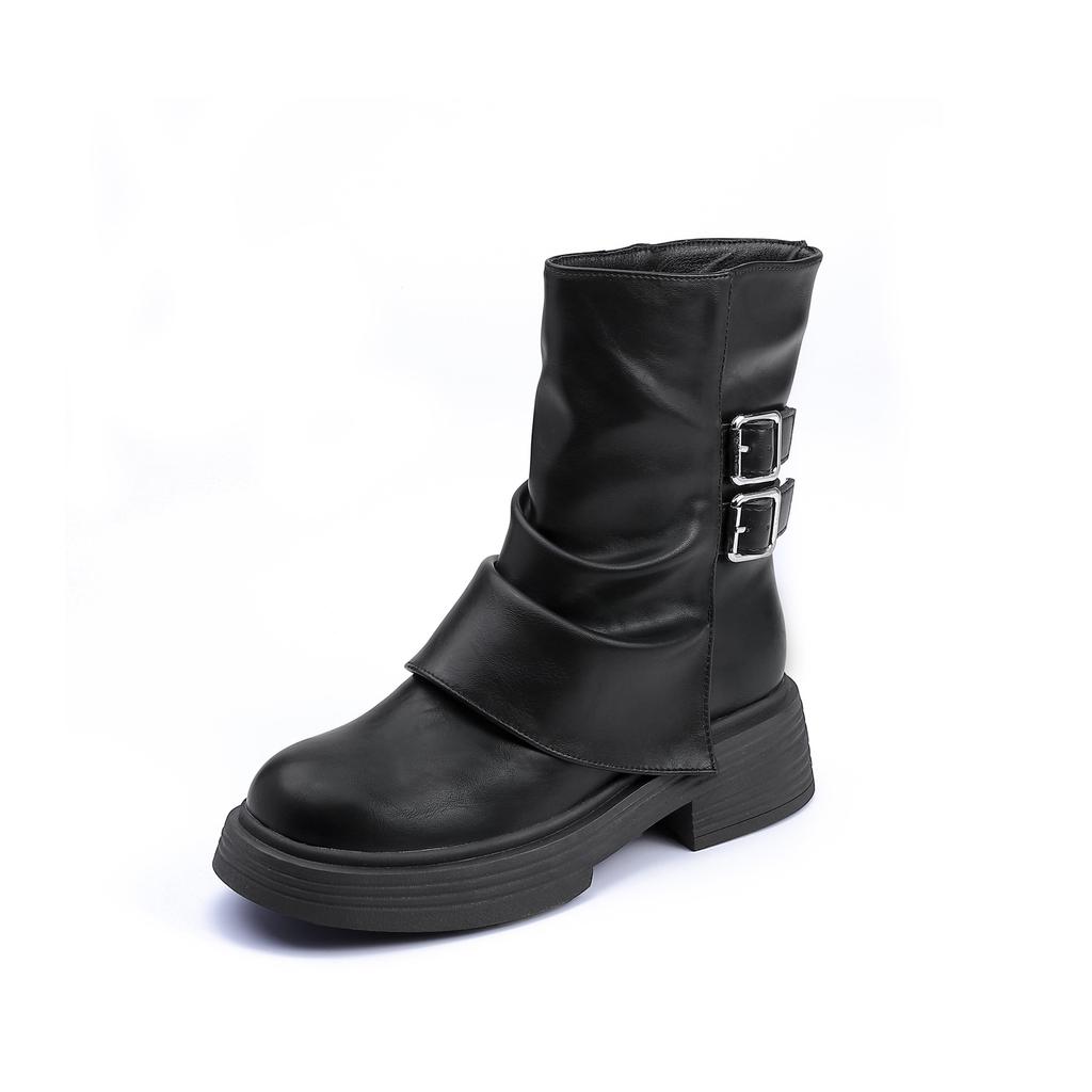 Maillard Brown Boots Women's Short Boots 2025 New Autumn and Winter Trouser Boots Western Platform Martin Boots Women's Versatile