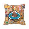 Cute Capybara Pillow Cover Kawaii Pillow Case For Office Car Home Decorative Cushion Cover Polyester Printed Pillowcases Gift