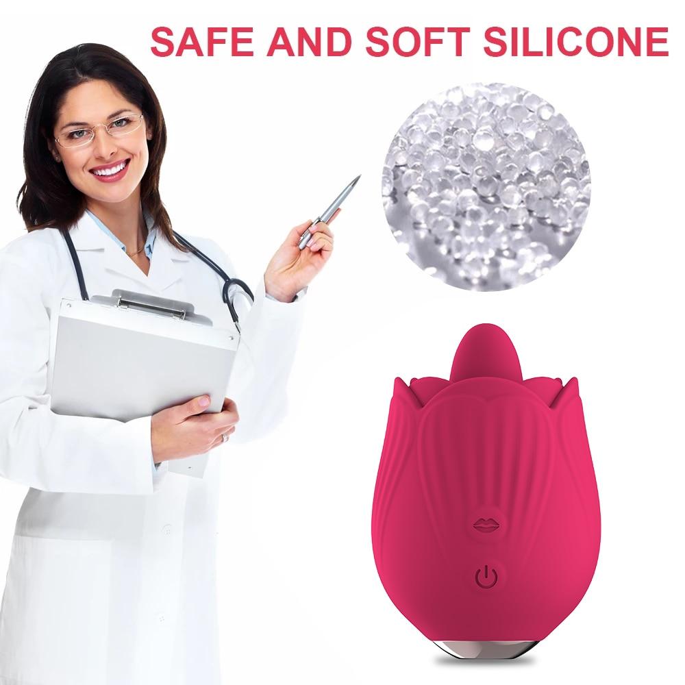 Ženy Rose Vibator Toy Vagina Sací Vibrátor Růžový Vibrátor Savička Orální lízání Klitoris Stimulace Výkonné sexuální hračky