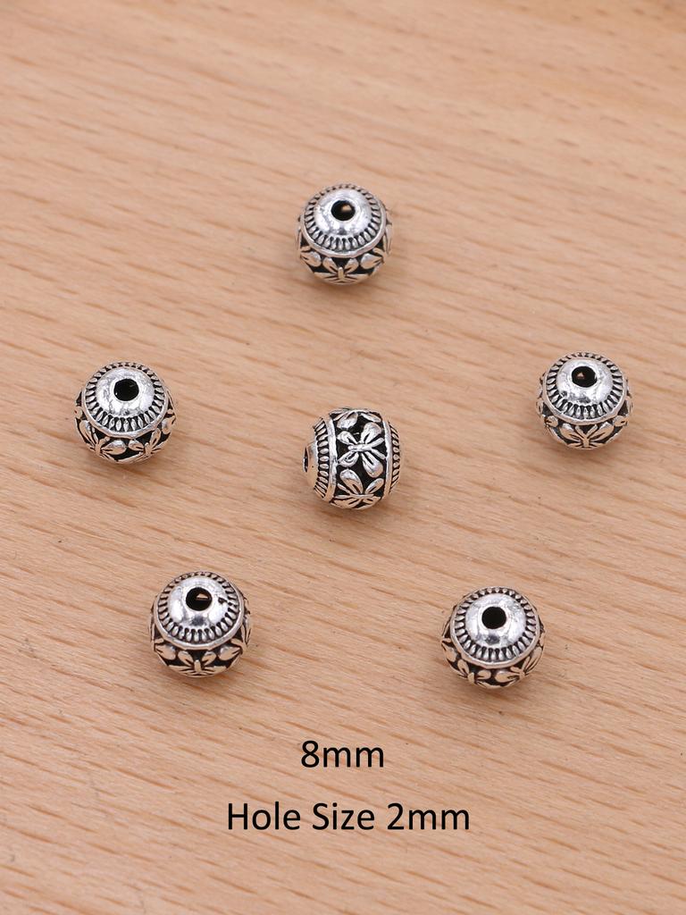 10Pcs Antique Silver Plated Hollow Butterfly Loose Spacer Beads For Jewelry Making Bracelet Accessories 8Mm