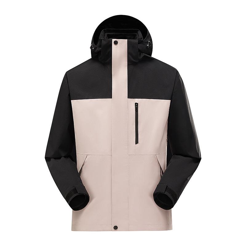 Men's & Women's Three-in-One Hooded Outdoor Jacket - Autumn/Winter Color Block Coat