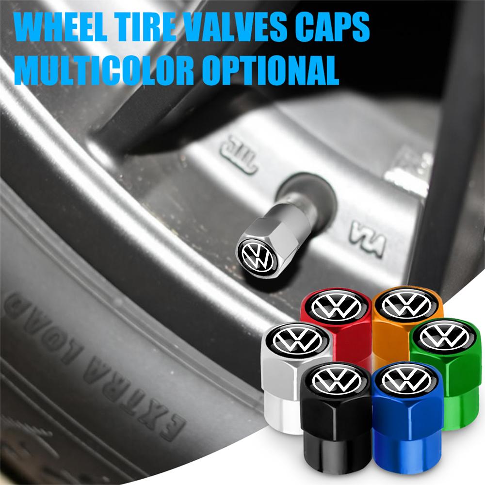 Auto Accessories Car Wheel Tires Valve Cap Covers for Volkswagen VW GTD Touran Golf Bora Passat MK7 Beetle GTI Tiguan Polo Caddy