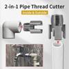 Pipe Thread Cutting Tool, Integrated Internal & External Pipe Threading Tool, Electric Drill Compatible Pvc Pipe Threader Kit, 1/2" (DN15) 3/4"