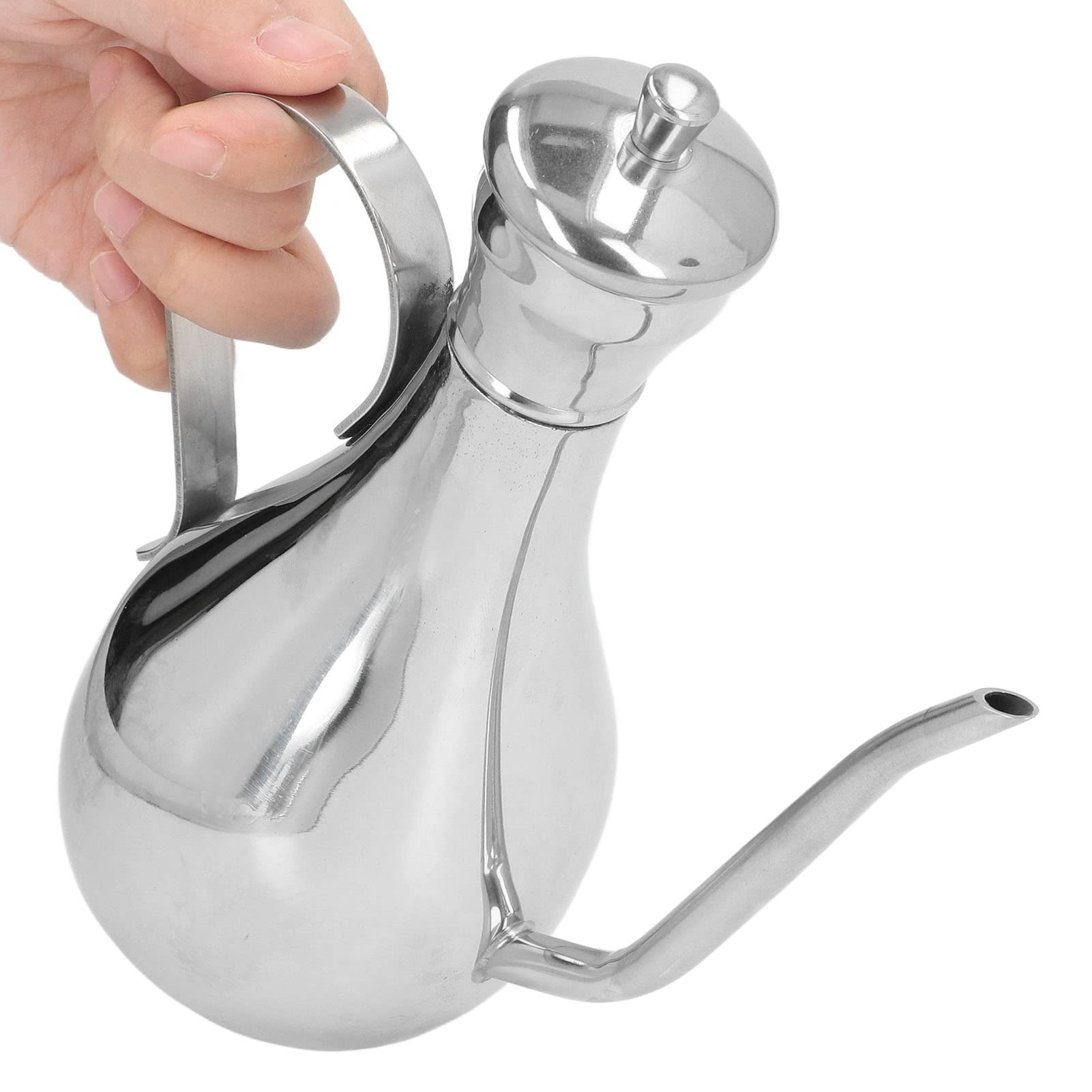 

Stainless Steel Oil Pot, Kitchen Oil Can with Residual Oil Filter, Leak-Proof, for Cooking, Oil Storage (500ML)