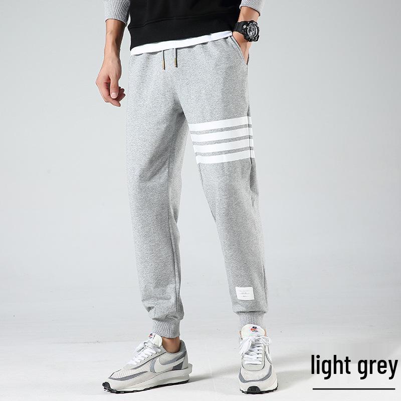 Men's Tide Brand Four-Stripe Casual Jogger Sweatpants - Trendy, Versatile Cotton for Spring and Autumn