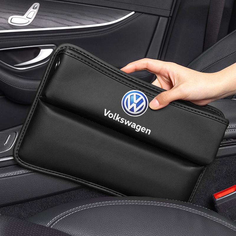 lijk1 For Volkswagen VW Passat Golf Tiguan Scirocco T-ROC PU Leather Car Seat Gap Bag Case Storage Bag Crevice Stowing Tidying Pocket