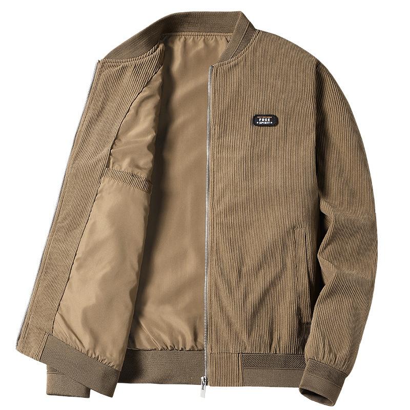 Autumn And Winter New Jacket Men'S Baseball Collar Casual Corduroy And Cotton Business Jacket Top Fashionable Cotton Jacket