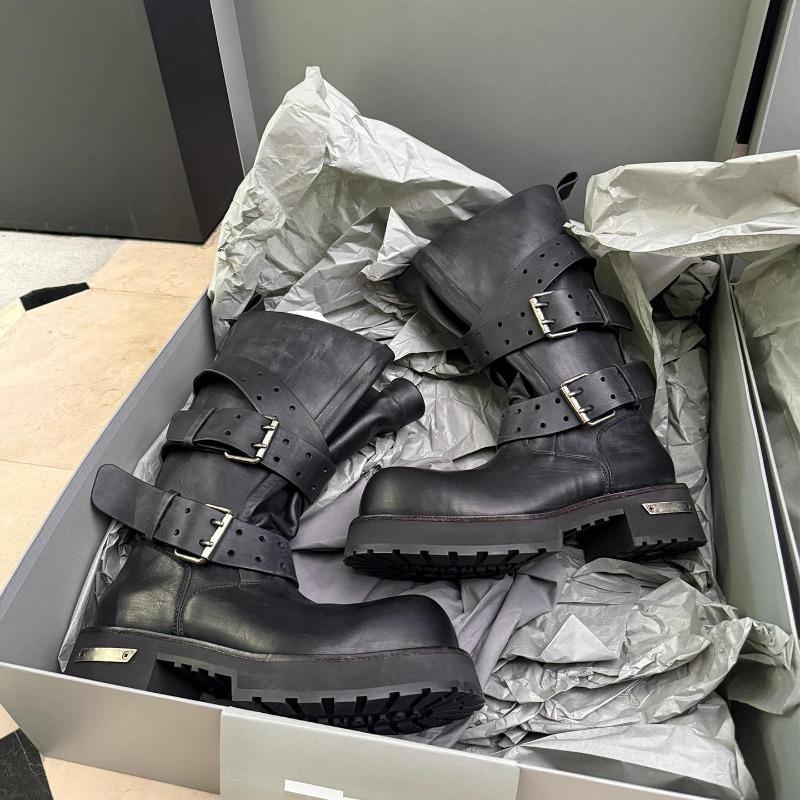 Cowhide version~ Venom leather retro big head tooling boots tall Martin boots women's platform locomotive women's boots