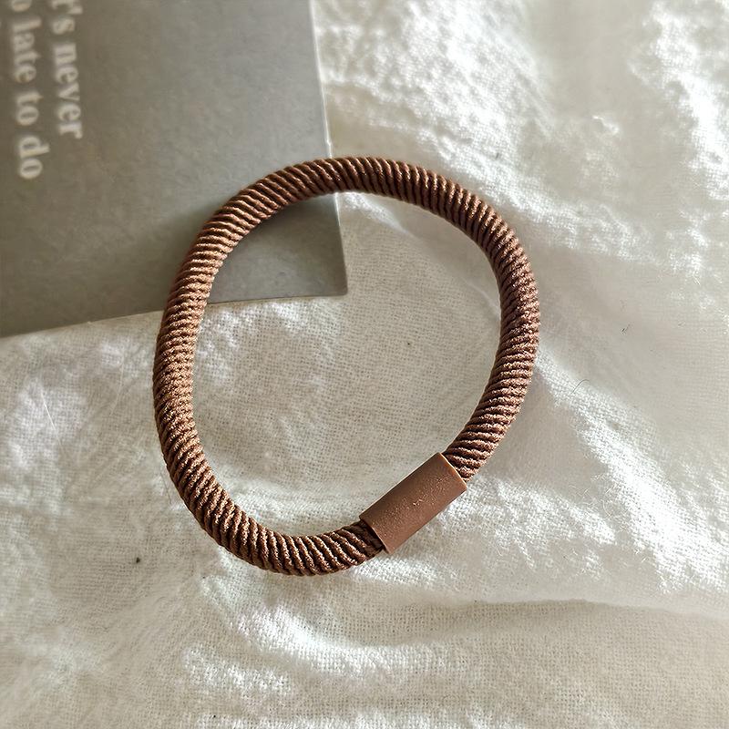 Korean Style High Elasticity Black Hair Tie for Women - Durable, Flexible Rubber Band for Ponytails and Hair Accessories