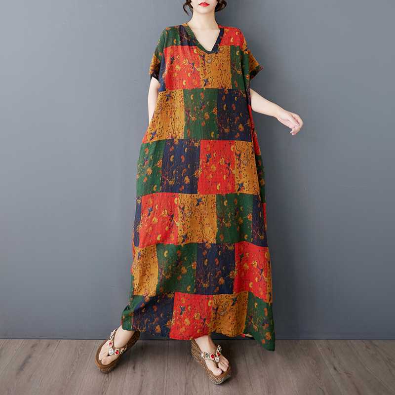 Ladies Look Thin, Cotton and Linen Retro Long Skirt, Extra Long Robe