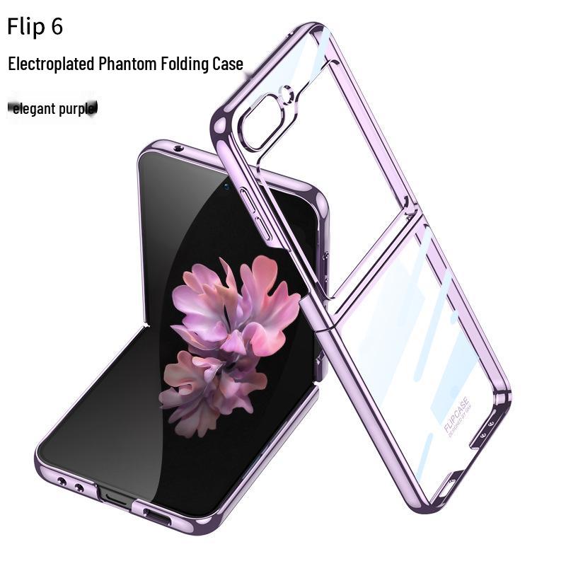 Samsung Z Flip6 Electroplated Transparent Ultra-Thin Anti-Drop Case for Foldable Screen