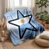 Argentina Football Printed Flannel Blanket Skin Friendly Warm Decorative Throw for Indoor Couch Bed Daily Use