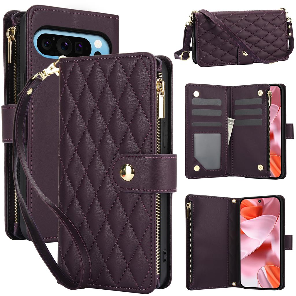 Crossbody Zipper Cards Solt Wallet Flip Leather for Google Pixel 11 Pro XL 10A 9A 8A 7A 6A Shockproof Skin Feel Book Stand Cover