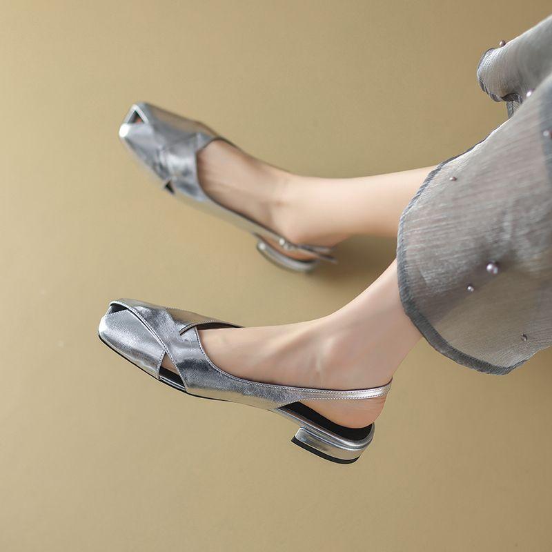 

Модные сандалии нового стиля, летние, удобные и повседневные, с открытым носком, на мягкой подошве, с квадратным носком, на плоской подошве, износостойкие, женские 40