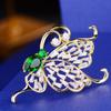 New Elegant Baroque Pearl Natural Shell Zircon Butterfly Brooches for Women Coat Clothing Accessories Pins Creative Corsage