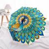 1pc Automatic Folding Umbrella with Peacock Mandala Design - Portable 3-Fold Design, 8-Bone Iron Frame Outdoor Umbrella, Perfect Festival Gift for Fan