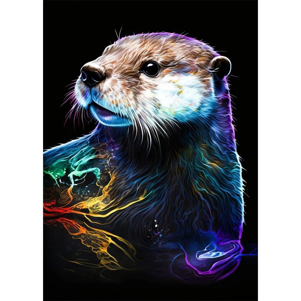 Pop Art Colorful Neon Animals DJ Music Poster Aesthetic Capybara Cat Dog Panda Rabbit Canvas Print Wall Art Mural Room Decor