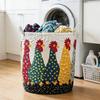 Quilted Laundry Basket Fabric Floral Storage Basket with Handles Boho Clothes Basket for Laundry Nursery Bedroom Garments Kids Toys
