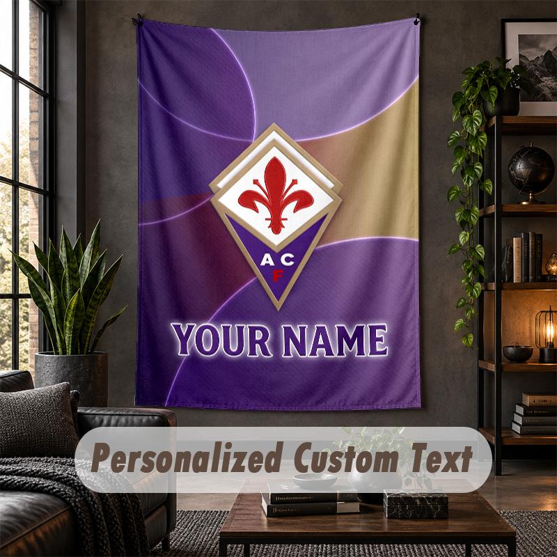 Wall Tapestry Fiorentina FC Print Custom Name Text Wall Hanging Home Decor