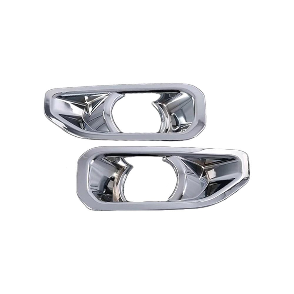 1 Pair Silver/Red For Jeep Wrangler JL 2018 2019 Car Front Fog Lamp Decorative Cover Sticker Accessories