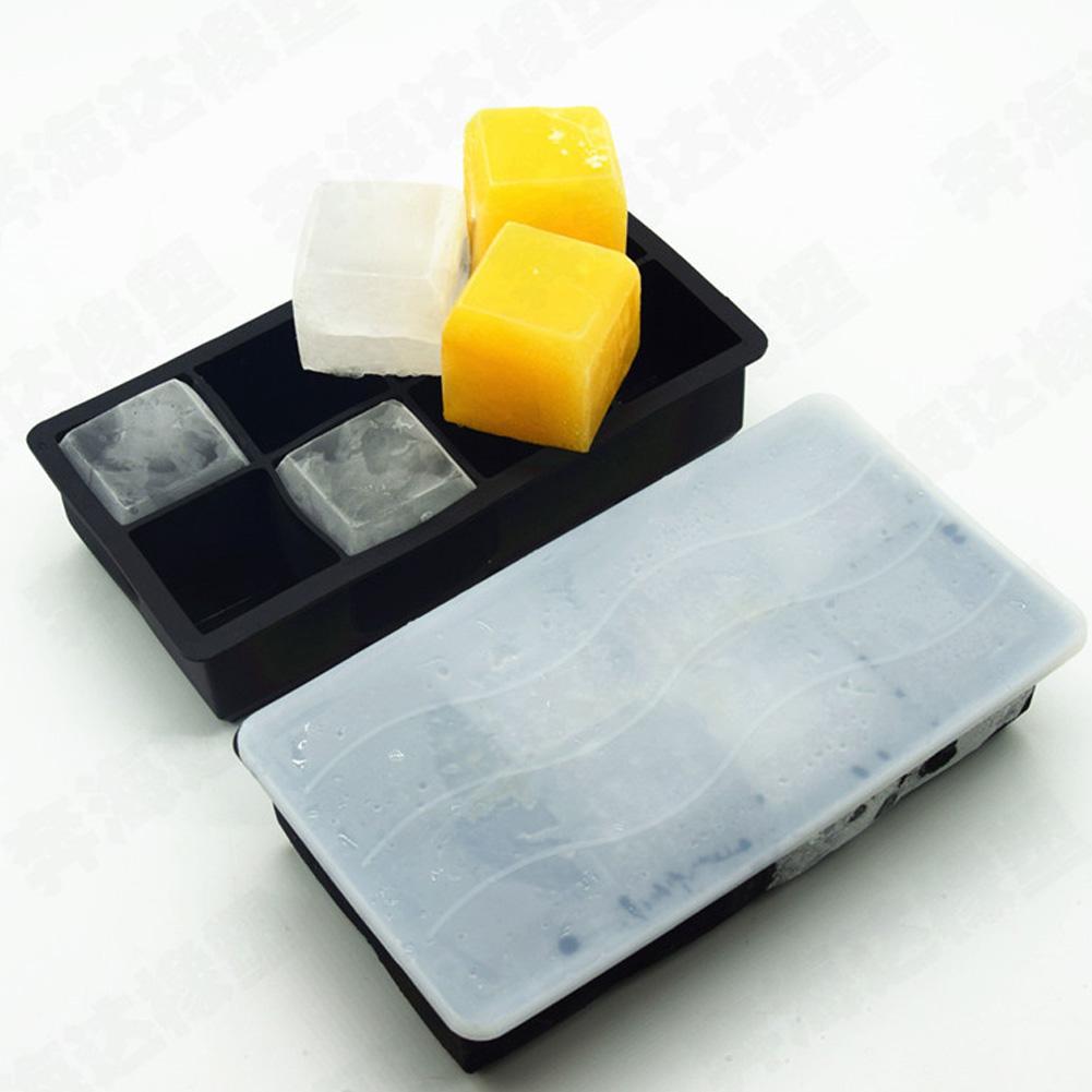 8 Grids Silicone Ice Cubes Maker Flexible Ice Trays with Lid DIY Mold Mould Kitchen Accessories