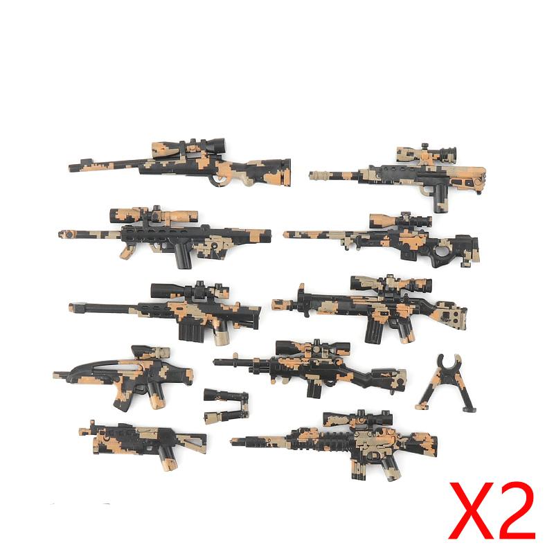 Military Building Blocks Solider Figures Weapons Camouflage Guns RPG Equipment Package Shields EOD M1919A4 Roadblock Mini Bricks