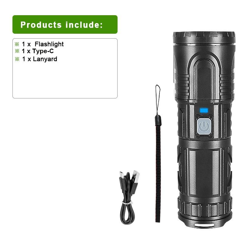 5000LM High Power LED Flashlight Super Bright Long Range 1500M Flashlights Rechargeable USB Fishing Camping Work Lamp