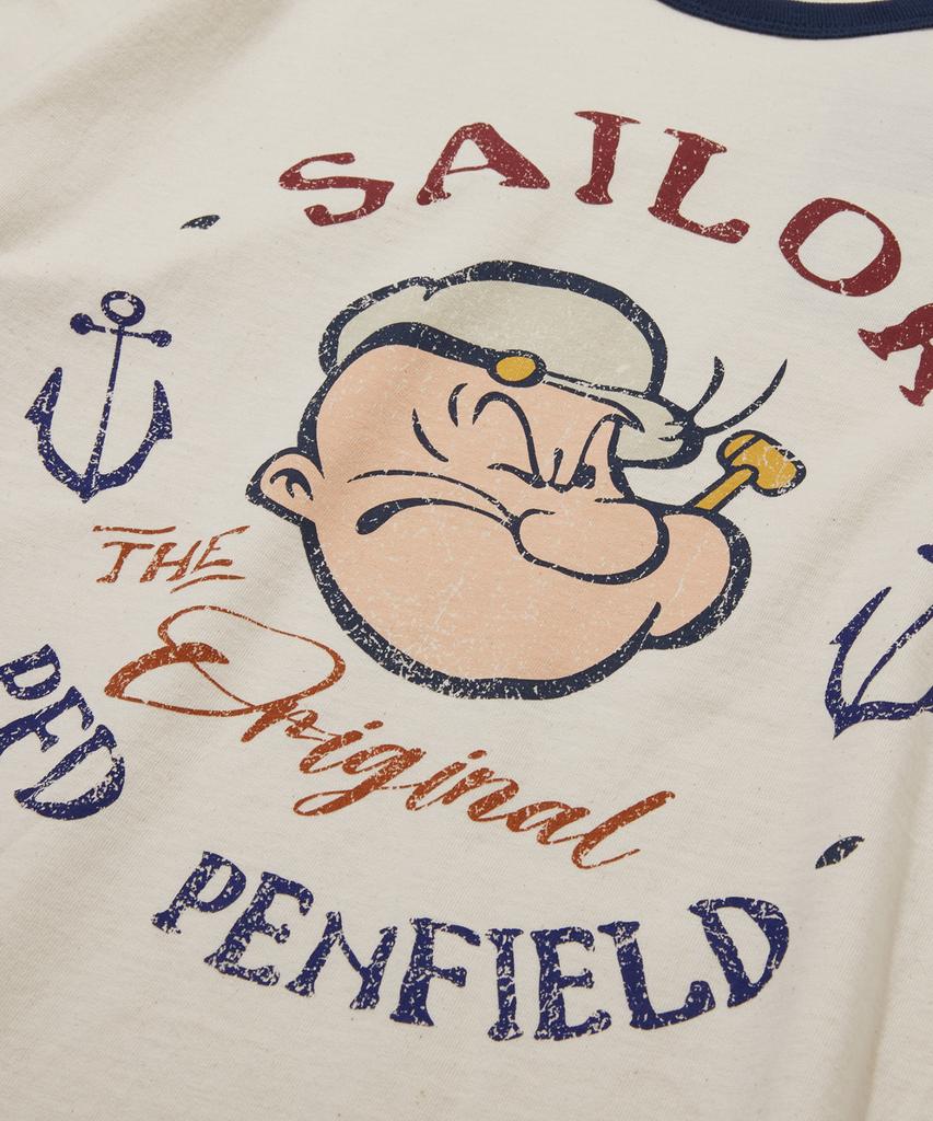 PENFIELD Vintage Series Sailor Engraved Ringer Short Sleeve T-Shirt Ivory_Fs2Kt42U