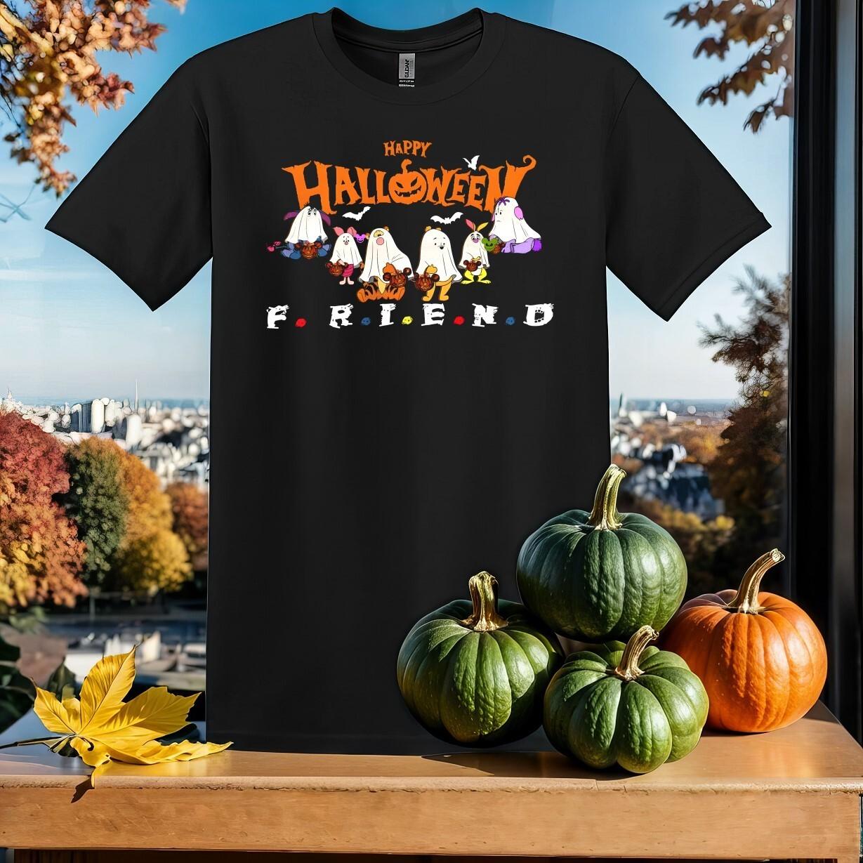 Happy Halloween Pooh And Friends T-Shirt Mens Womens Tees Top T Shirt Mens Womens Tees Top Men Women Unisex Tshirt SY460 4XL
