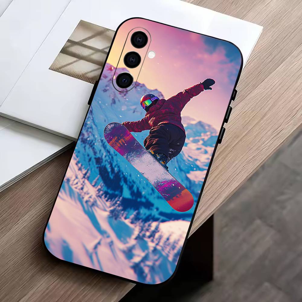 Snow Snowboard Ski -SS Phone Case For Samsung Galaxy A73,A72,A71,A70,A53,A52,A51,Others Soft Black Cover