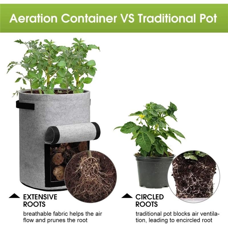 3Styles Felt Plant Grow Bags Nonwoven Fabric Garden Potato Pot Greenhouse Vegetable Growing Bags Moisturizing Vertical Tools