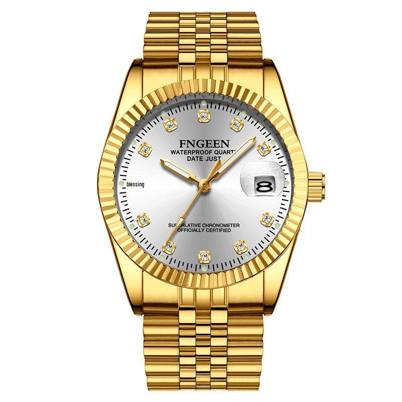 Tycoon Gold Waterproof Couple Watch: Stylish Gold Watches for Men and Women