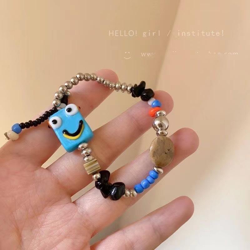 Summer Cute Cartoon Robot Colored Beaded Bracelet