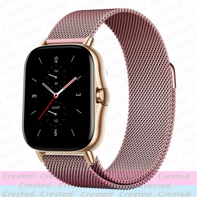 20mm/22mm Magnetic Band For Amazfit GTS/4/2/2e/3/GTS2 Mini/GTR 47mm/GTR2/3/Pro/4 Stratos Metal Watch Bracelet Amazfit Bip Strap