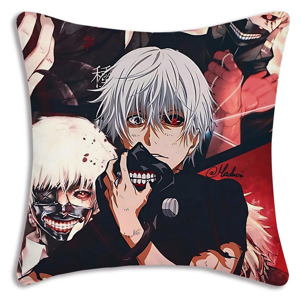 Anime For Tokyos Ghouls Pillow Covers Cartoon Sofa Decorative Home Double-sided Printing Short Plush Cute Cushion Cover