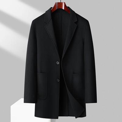 Cashmere Coat Men's Medium and Long Thickened Business Woolen Wool Slim Jacket
