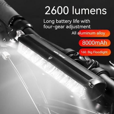 Bicycle Lights USB Rechargeable Aluminum Alloy Front Lamp 2600 Lumen Bright Night Riding Outdoor Riding Lamp Equipment