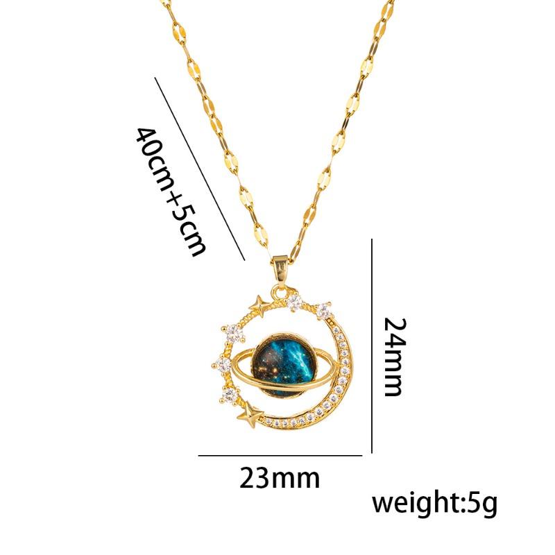 Specially for titanium steel planet starry sky non-fading necklace women's fashion personality versatile high-end sense collarbone chain jewelry