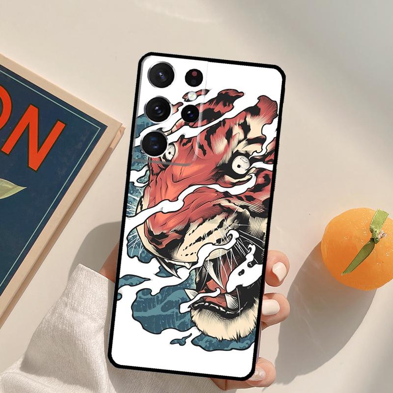 

Japanese Tiger Phone Case For Samsung Galaxy S25 S26 Ultra S20 S21 S22 S23 S24 Plus S10 S25 FE Back Cover Galaxy S26 Plus