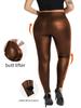 Yoga Pants New Arrival High-Waisted PU Solid-Colour Casual Pants Pencil Pants Tight Pants