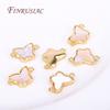 Wholesale Connector Charms DIY Accessories 18K Real Gold Plated Shell Geometry Design Connector Pendants For Necklace Making