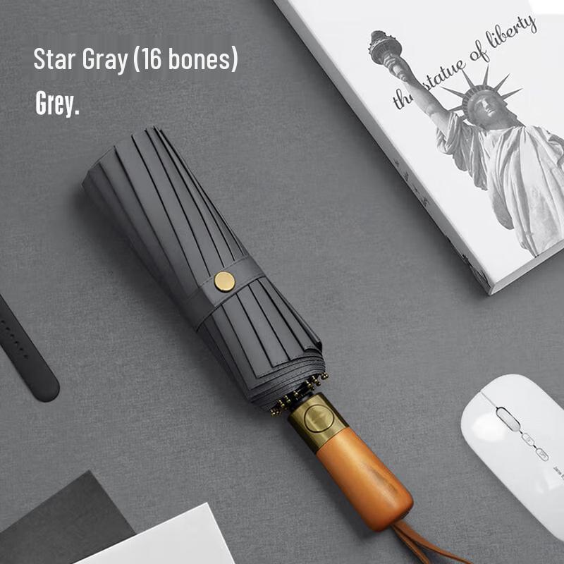 XuQing Semi-Automatic 16-Rib Folding UV Protection Umbrella
