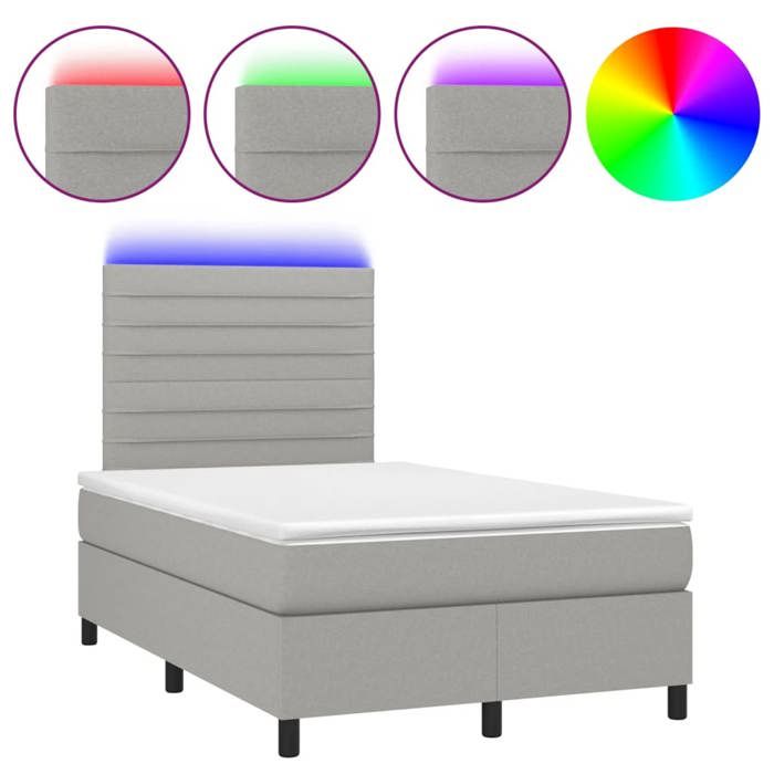 Maison Exclusive - Sommier à lattes de lit matelas LED gris clair 120x190 cm tissu