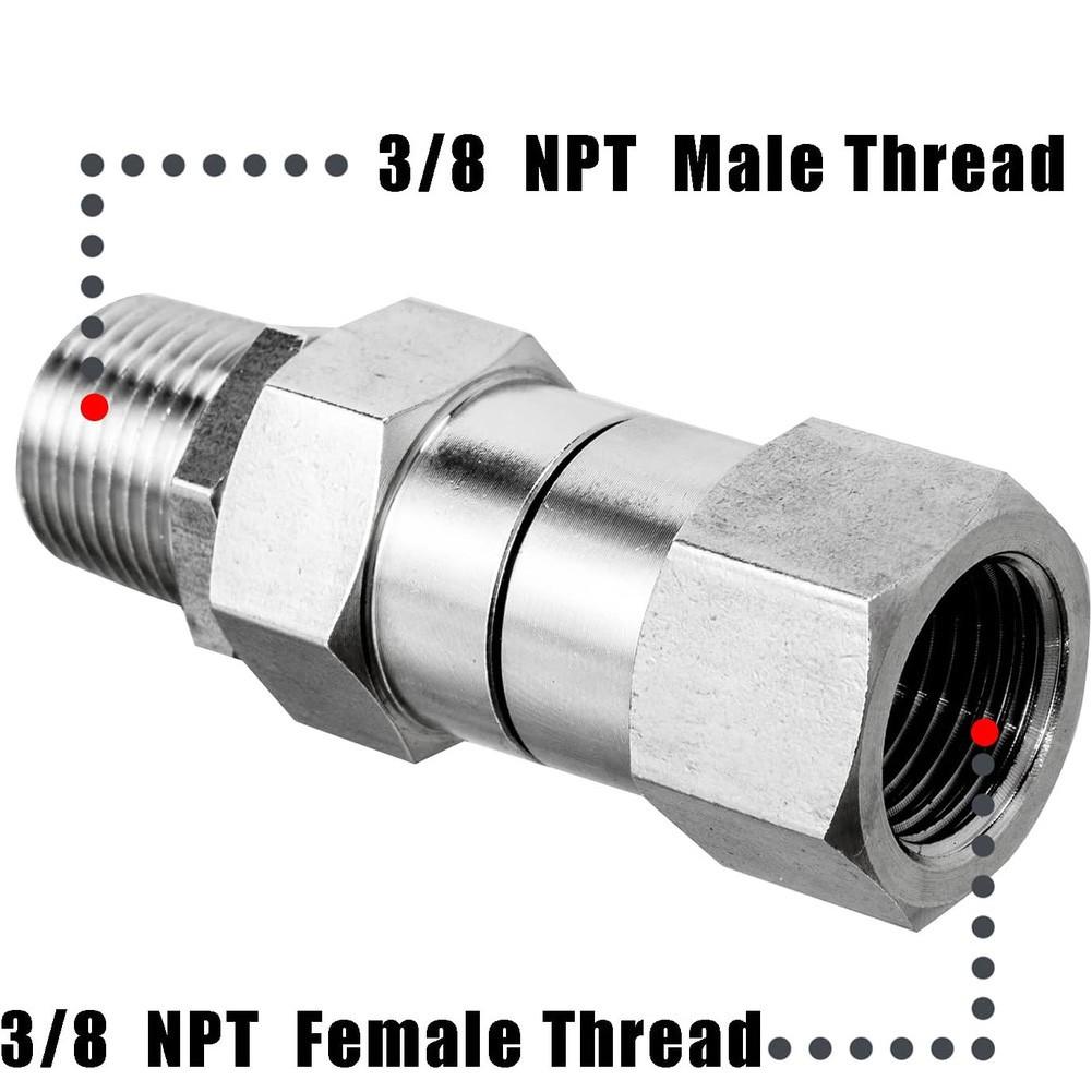 Heavy Duty 360 Degree Steel Joint for High Pressure Car Wash Water Hose Systems 38